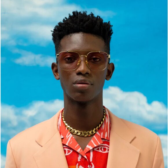 poppy lissiman | halifax | pink gradient aviator sunglasses | oversized